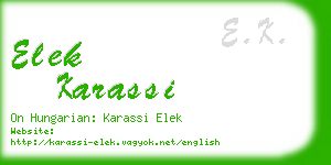 elek karassi business card